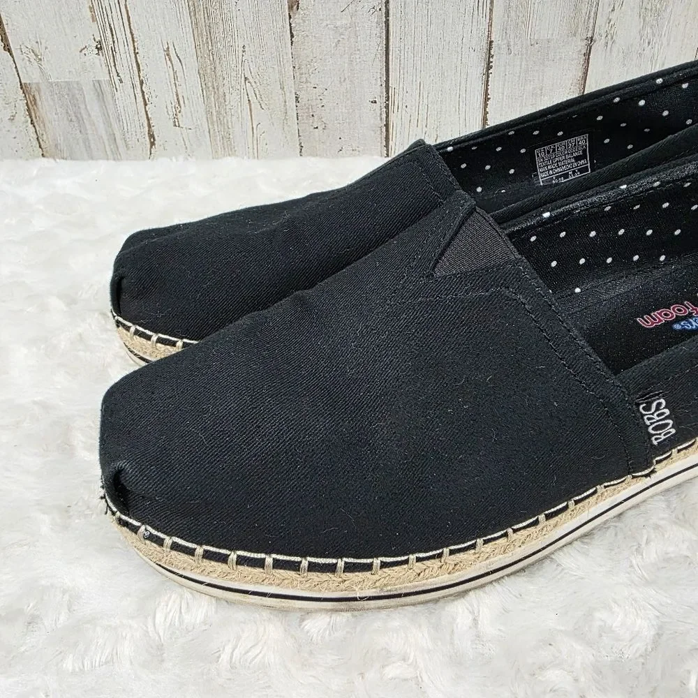 Skechers BOBS Women's Breeze slip-on espadrilles black Size 10